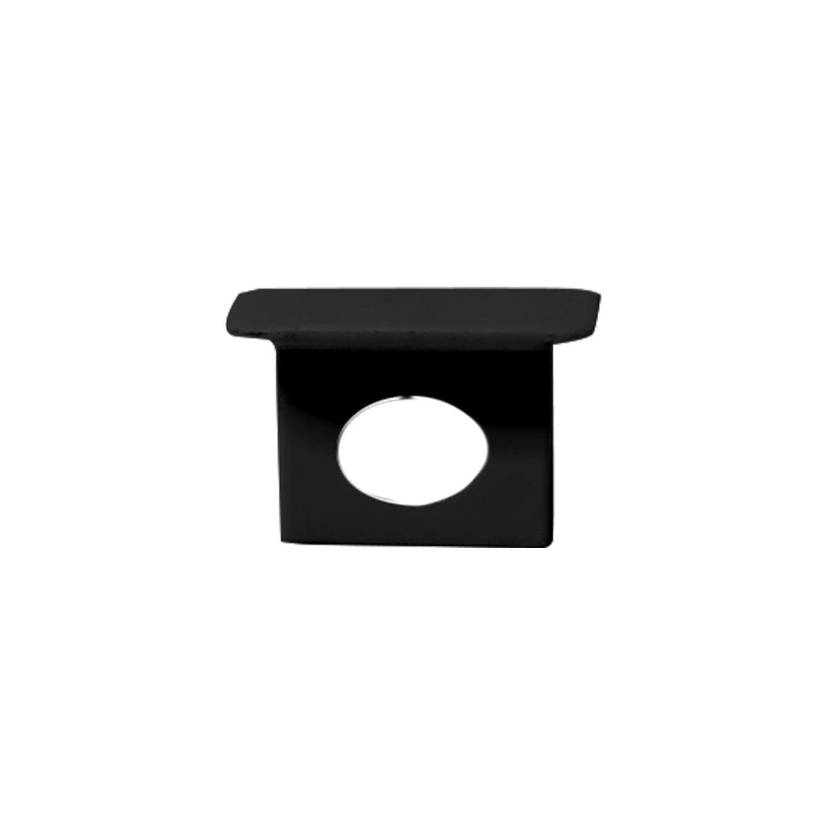 Kit 10 Tampas de Perfil Risque Nano 13x10mm Com furo Preto Deluxe