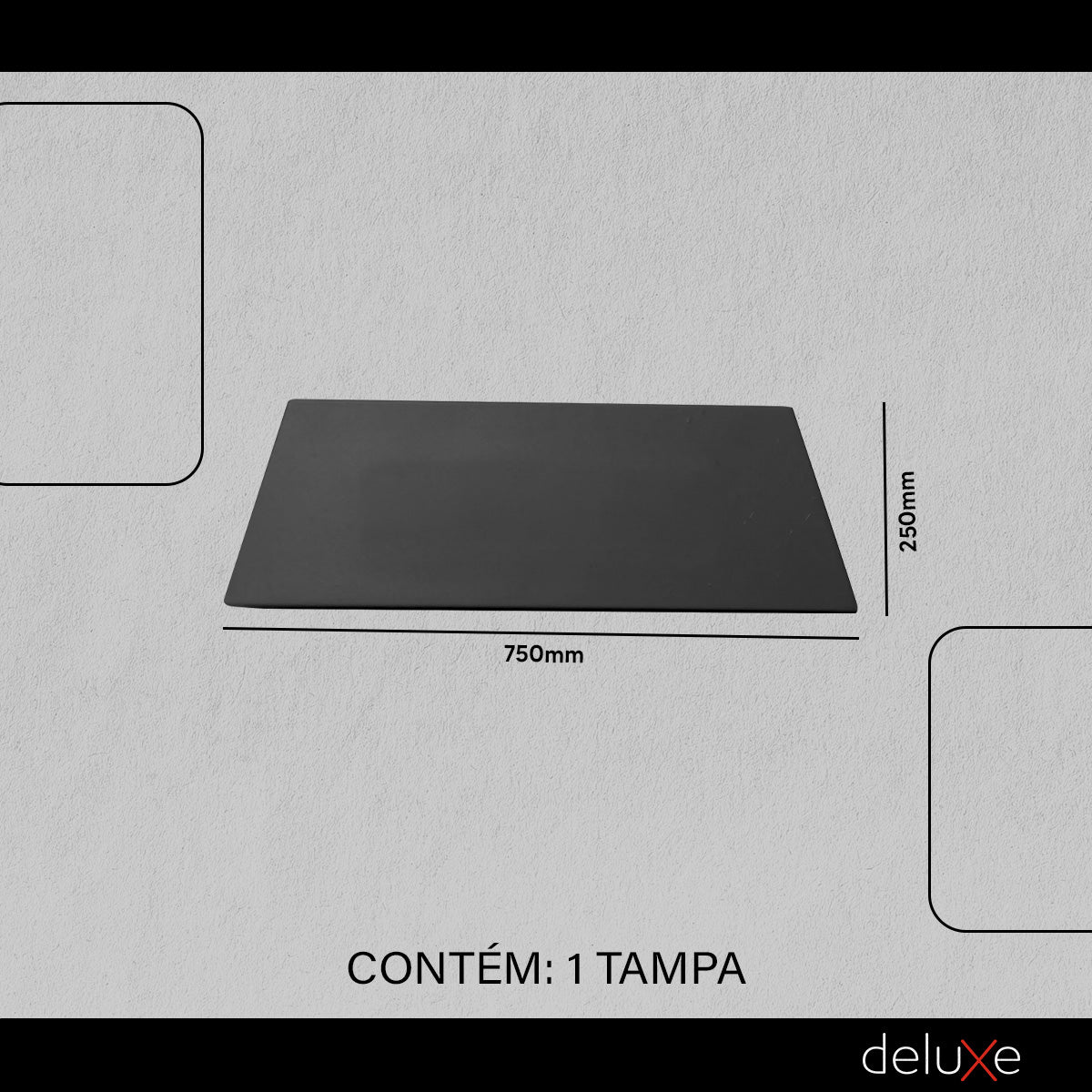 Kit 10 Tampas de Perfil Risque Stylus 75x25mm Preto Deluxe
