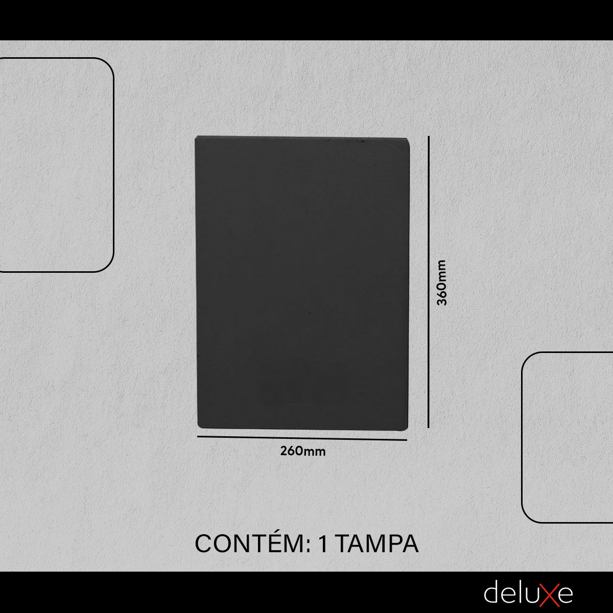 Kit 10 Tampas de Perfil Risque Stylus 36x26mm Preto Deluxe
