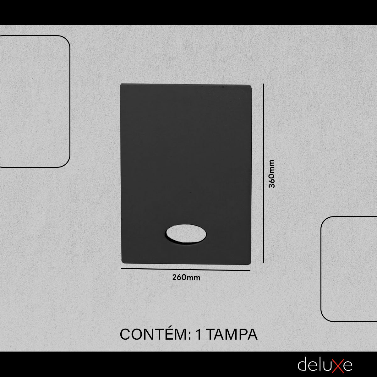 Kit 10 Tampas de Perfil Risque Stylus 36x26mm Com furo Preto Deluxe