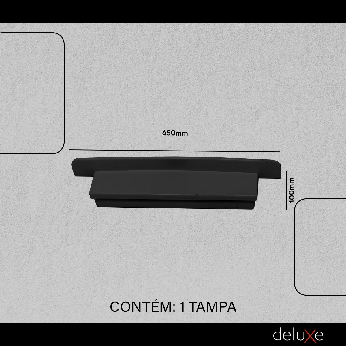 Kit 10 Tampas de Perfil Risque Plane 65x10mm Preto Deluxe
