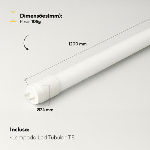 Lâmpada Led Tubular T8 18w Amarela G13 Bivolt IP20 Avant