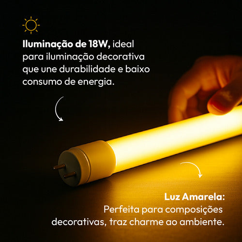 Lâmpada Led Tubular T8 18w Amarela G13 Bivolt IP20 Avant