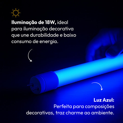 Lâmpada Led Tubular T8 18w Azul G13 Bivolt  IP20  Avant