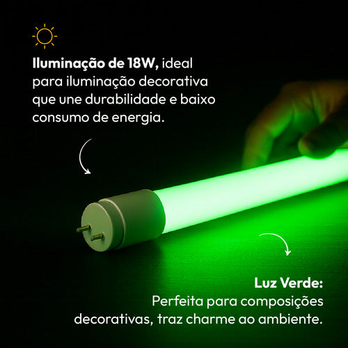 Lâmpada Led Tubular T8 18w Verde G13 Bivolt IP20 Avant