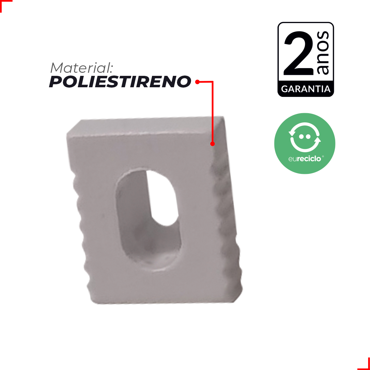 Kit 10 Tampas de Perfil Risque Minimal 08x09mm Com furo Branco Deluxe
