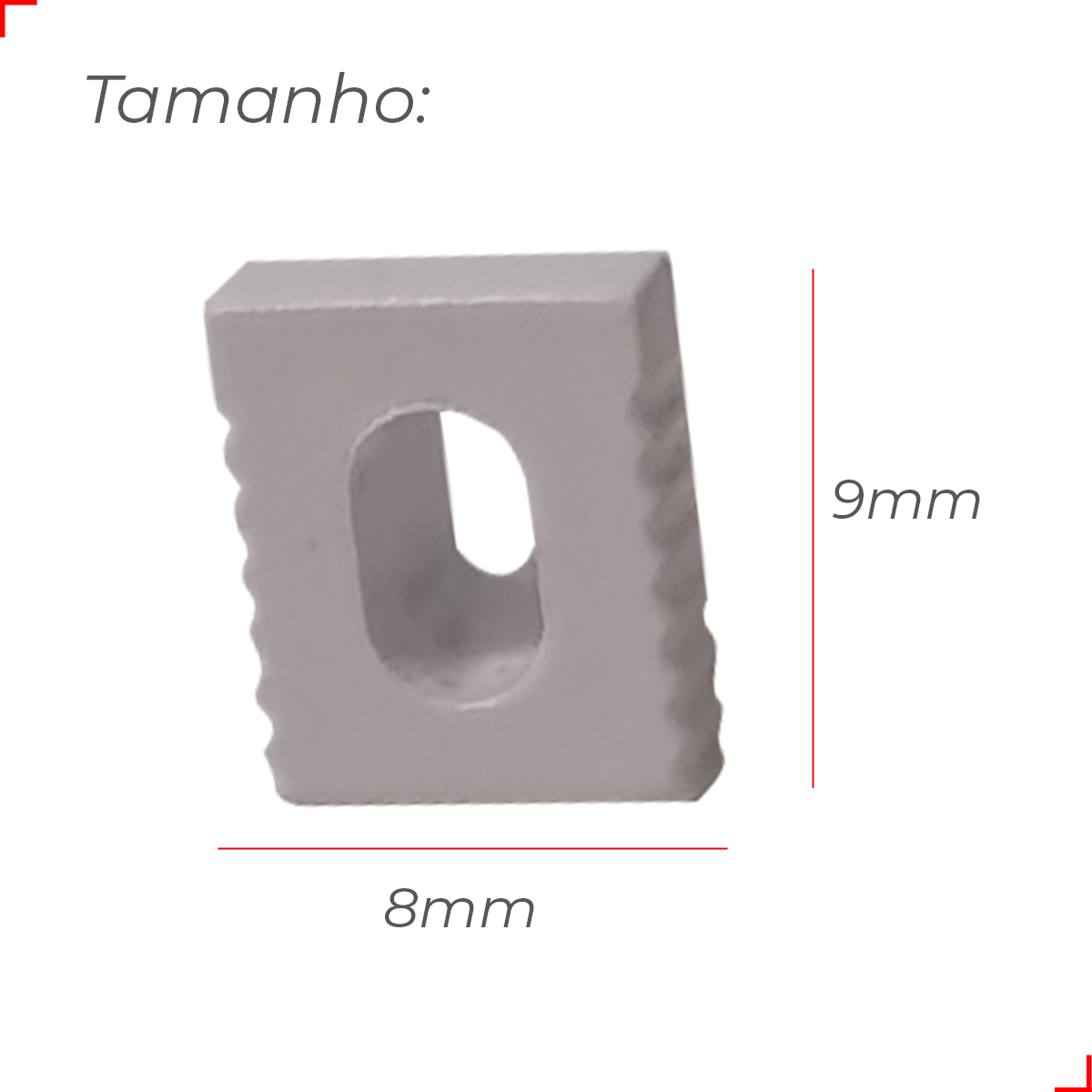 Kit 10 Tampas de Perfil Risque Minimal 08x09mm Com furo Branco Deluxe