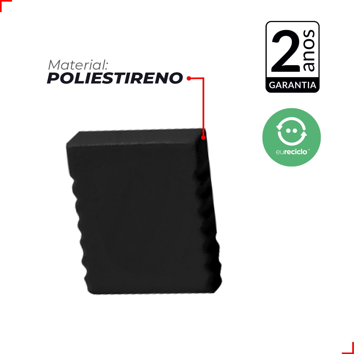 Kit 10 Tampas de Perfil Risque Minimal 08x09mm Preto Deluxe