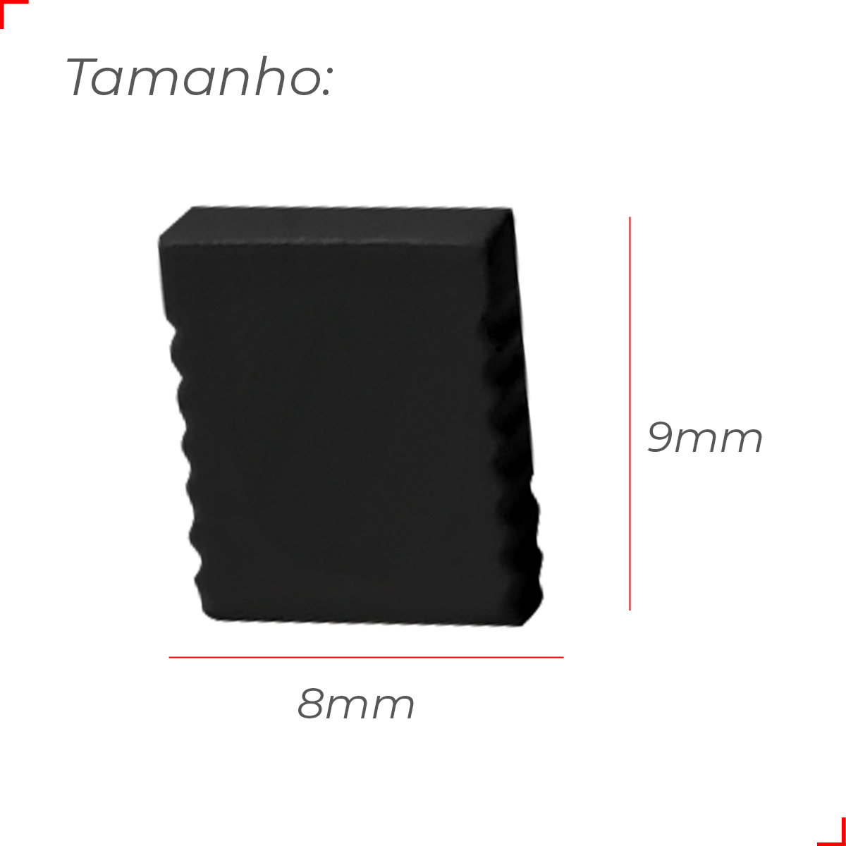 Kit 10 Tampas de Perfil Risque Minimal 08x09mm Preto Deluxe