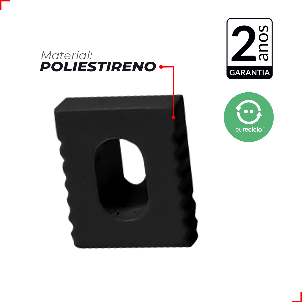 Kit 10 Tampas de Perfil Risque Minimal 08x09mm Com furo Preto Deluxe