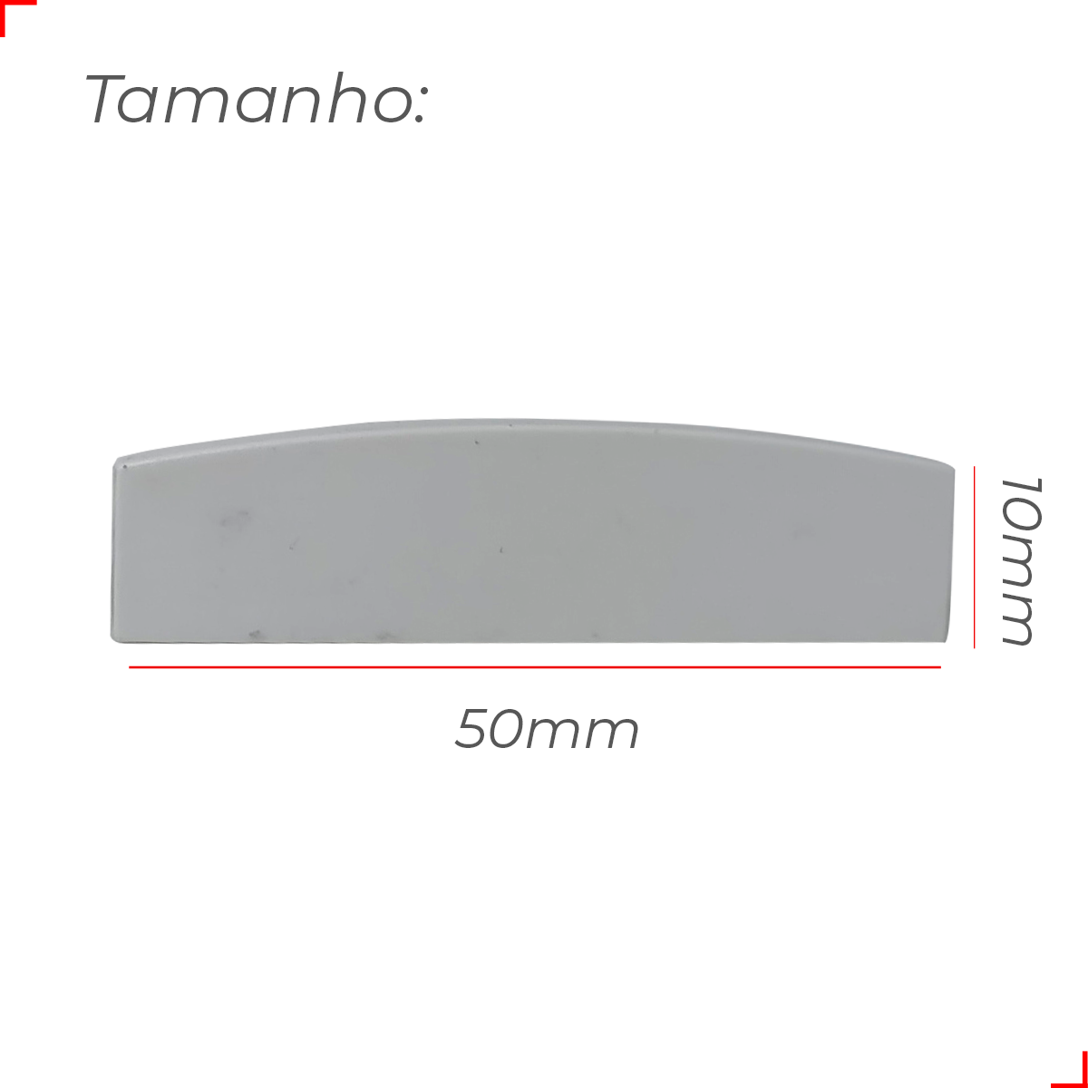 Kit 10 Tampas de Perfil Risque Destak 50x10mm Branco Deluxe