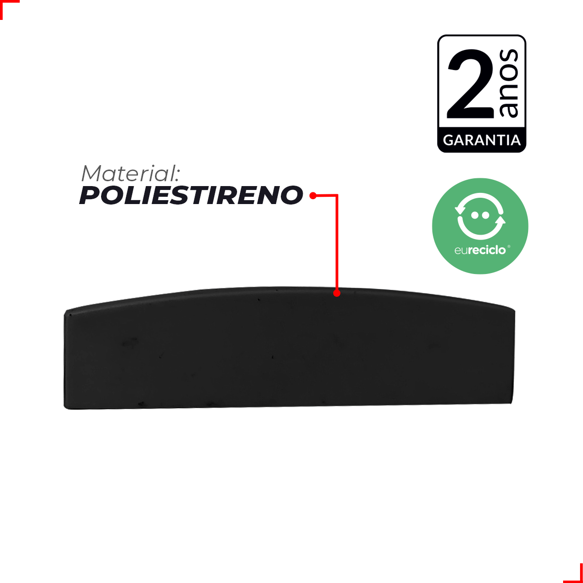 Kit 10 Tampas de Perfil Risque Destak 50x10mm Preto Deluxe