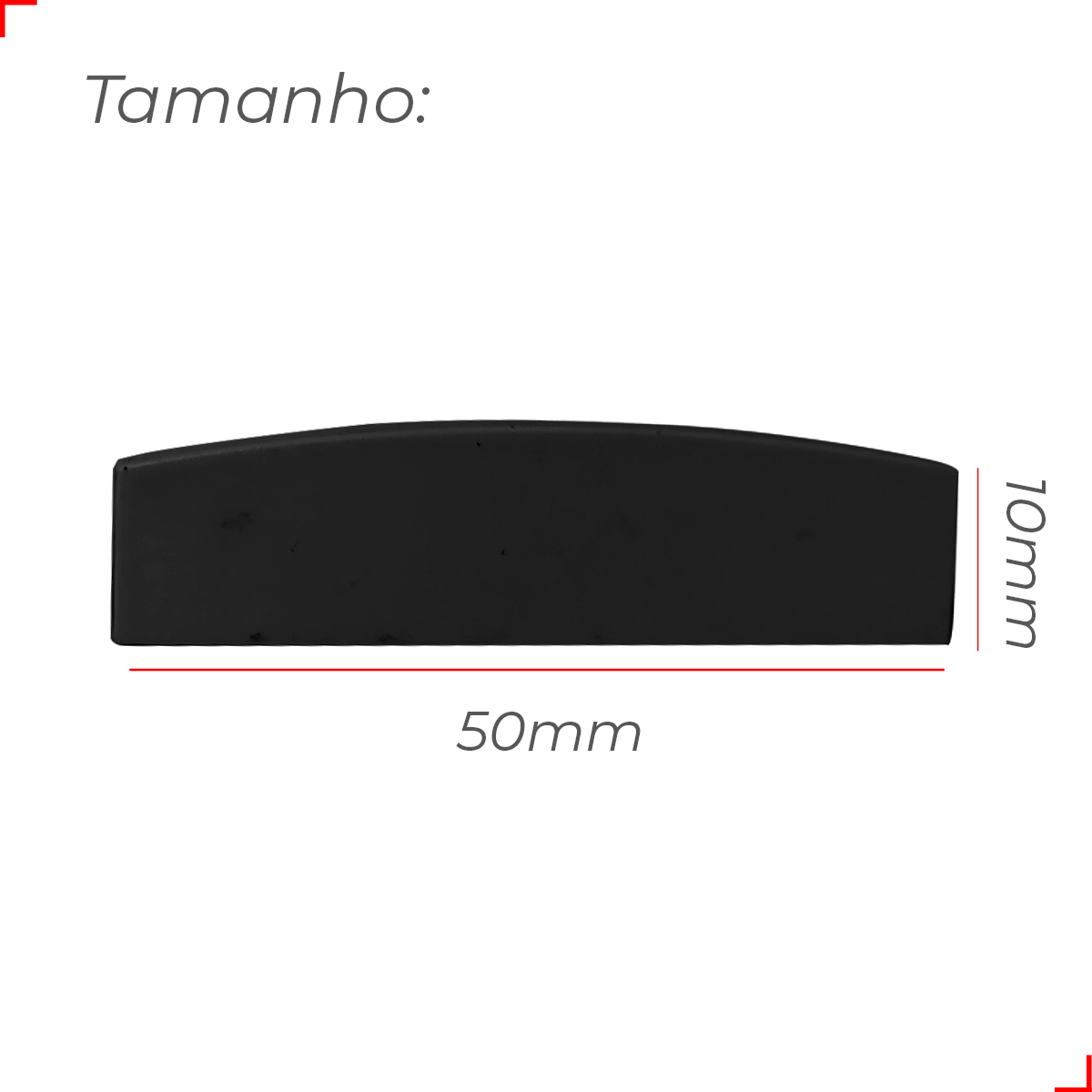 Kit 10 Tampas de Perfil Risque Destak 50x10mm Preto Deluxe