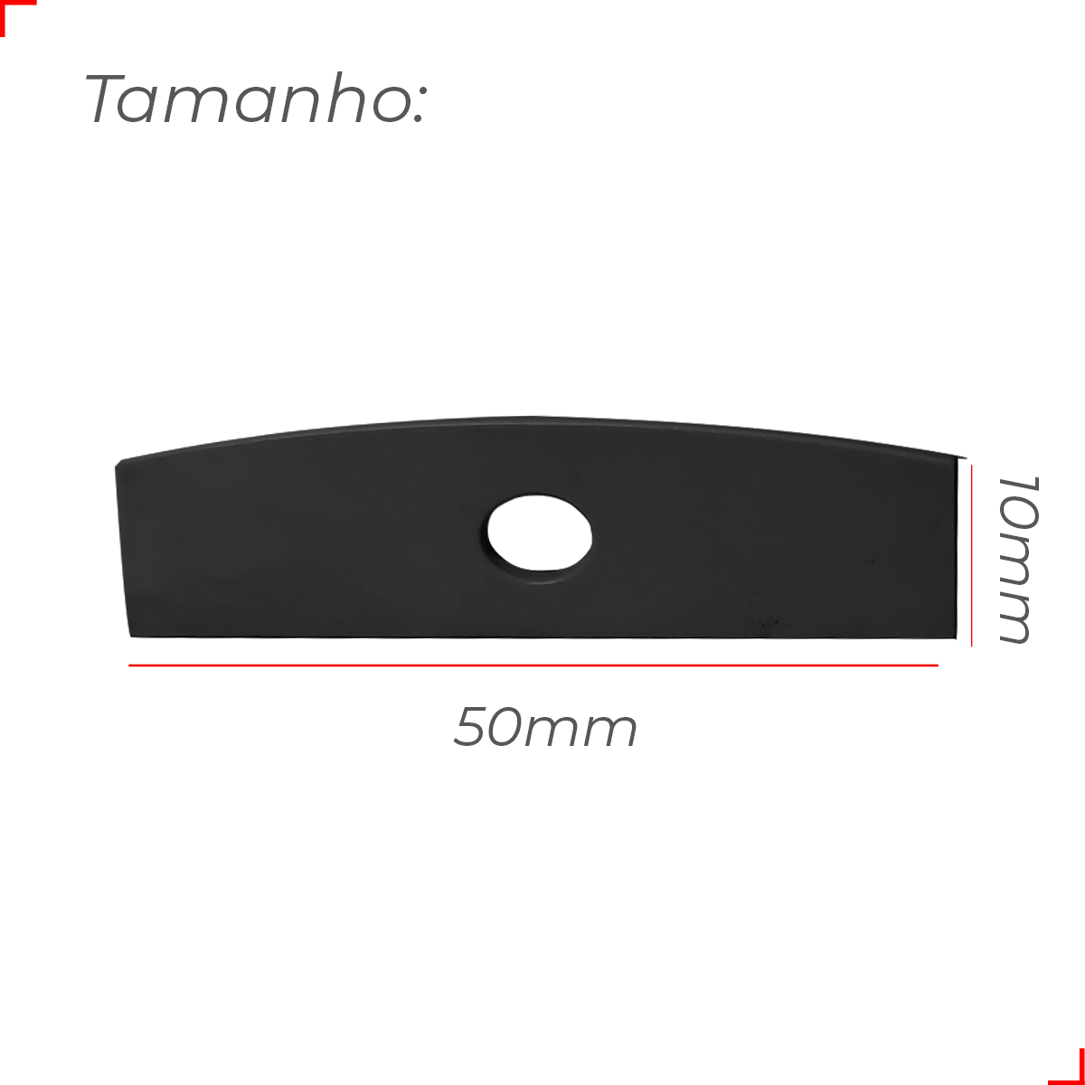 Kit 10 Tampas de Perfil Risque Destak 50x10mm Com furo Preto Deluxe