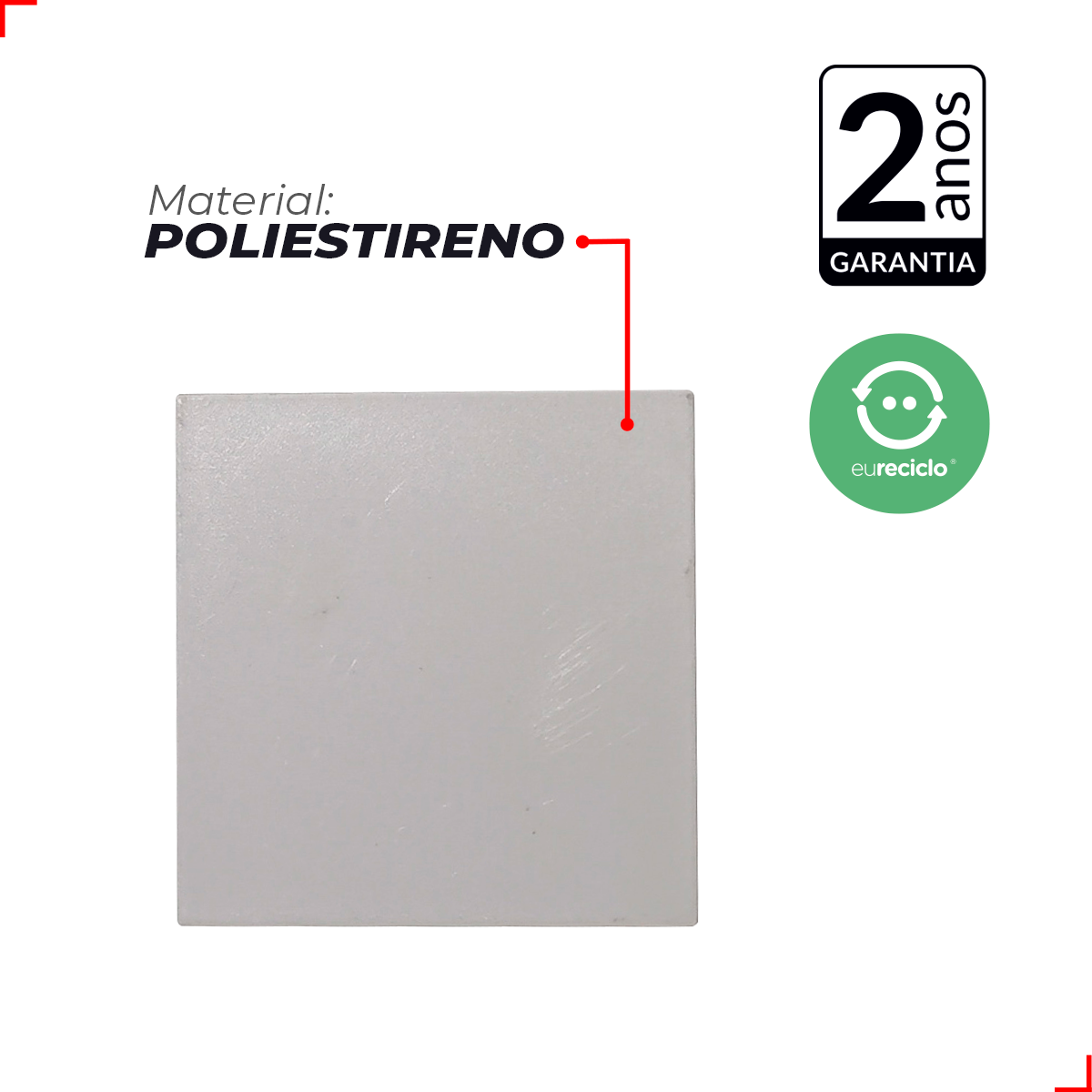 Kit 10 Tampas de Perfil Risque Slat 35x35mm Branco Deluxe