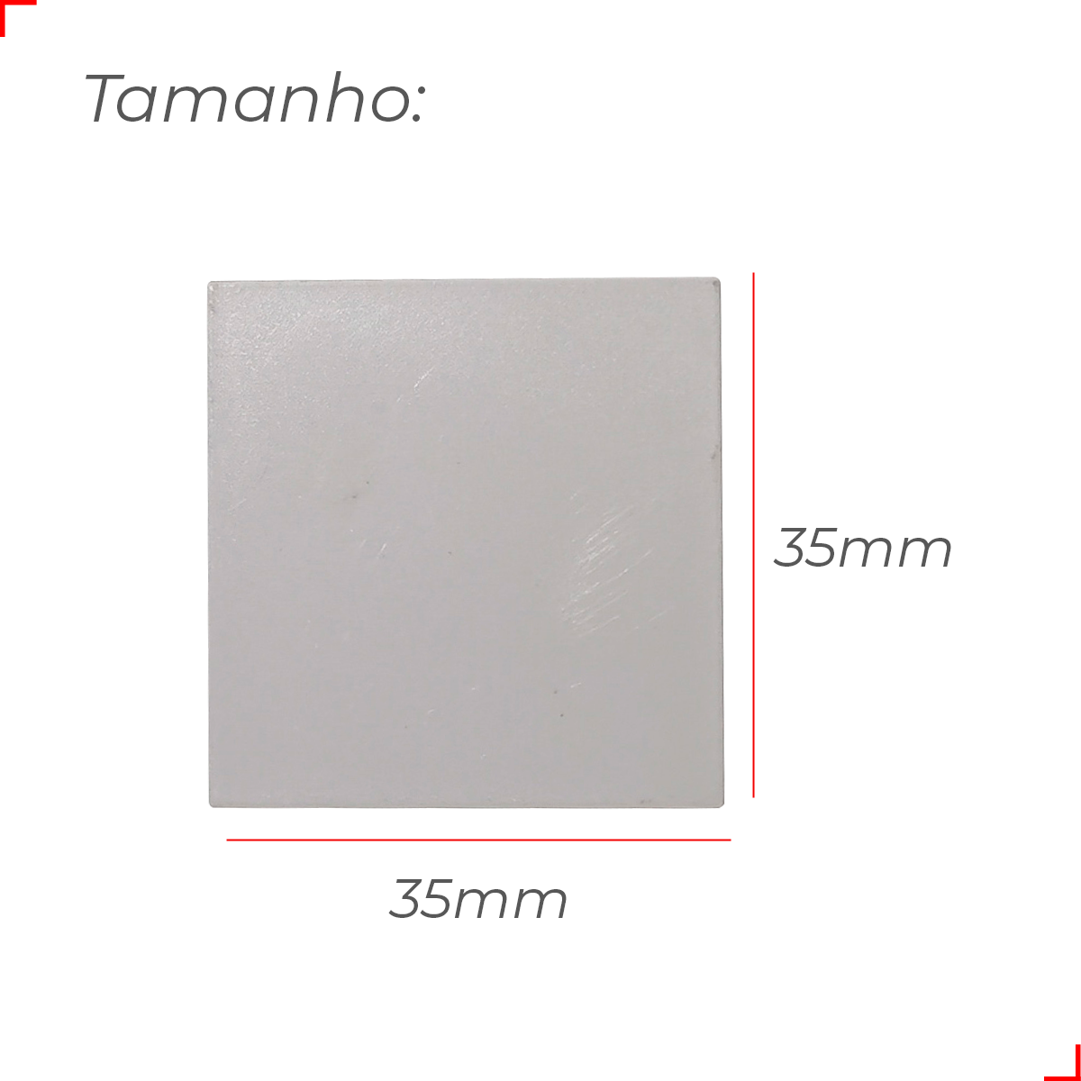 Kit 10 Tampas de Perfil Risque Slat 35x35mm Branco Deluxe