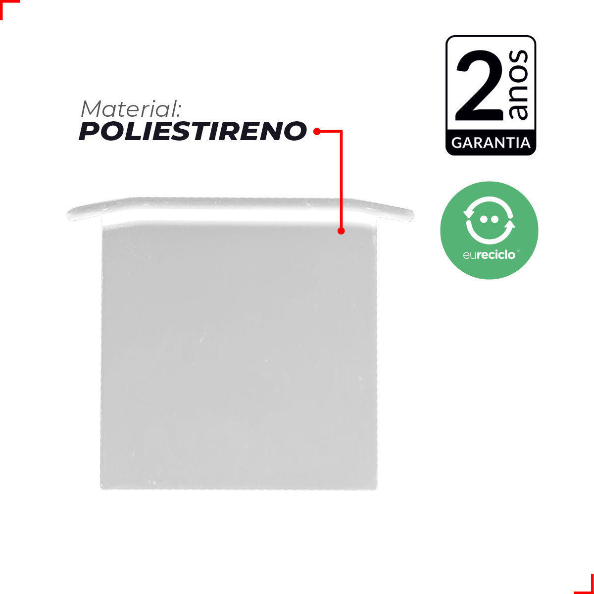 Kit 10 Tampas de Perfil Risque Inside 43x35mm Branco Deluxe