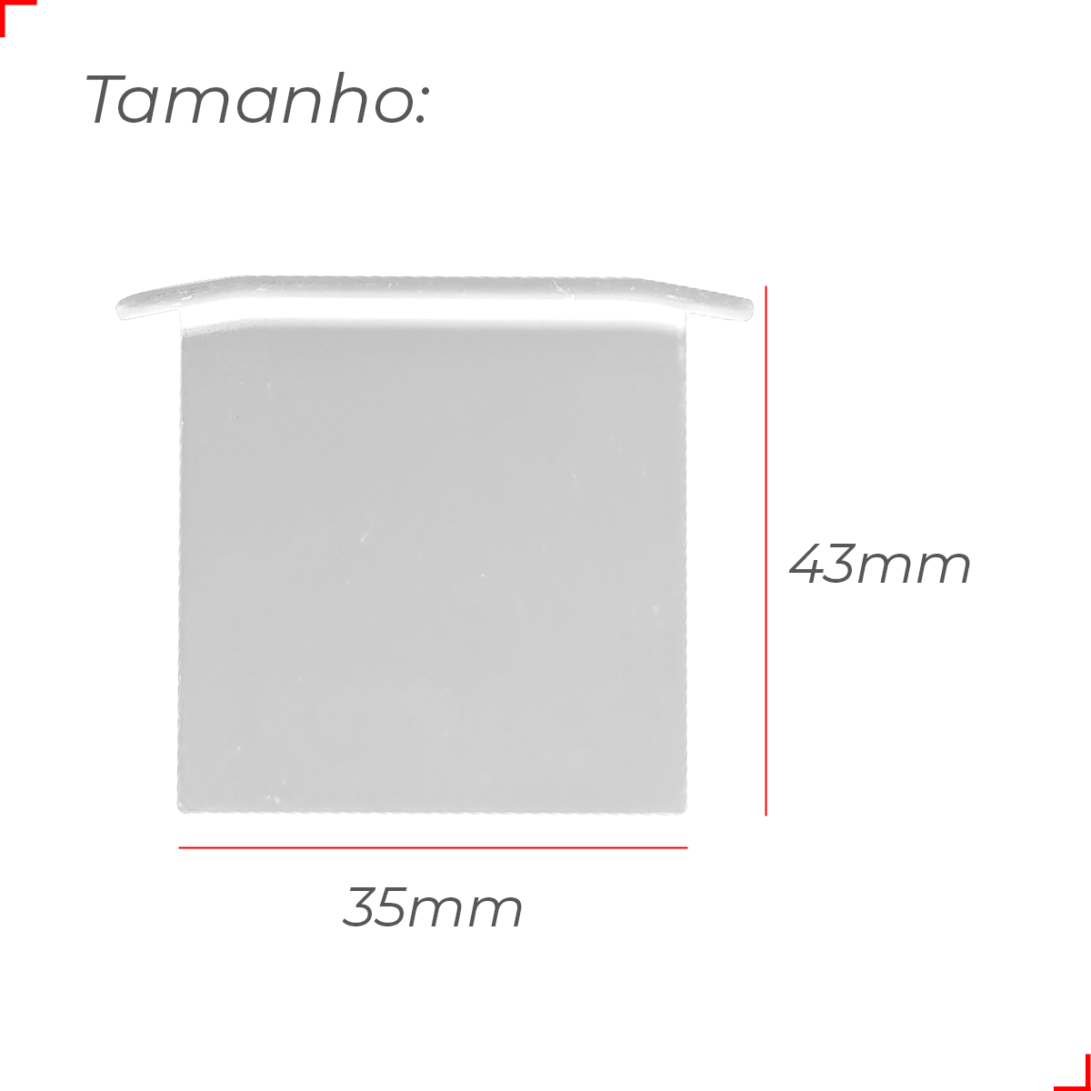Kit 10 Tampas de Perfil Risque Inside 43x35mm Branco Deluxe