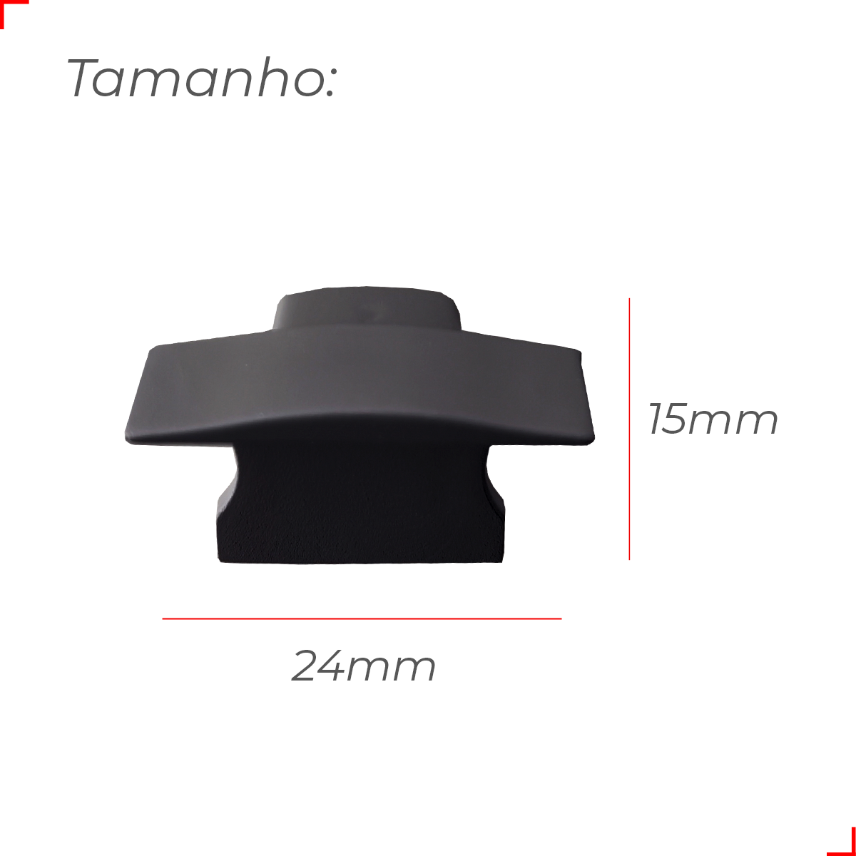 Kit 10 Tampas de Perfil Risque Inside 24x15mm Preto Deluxe