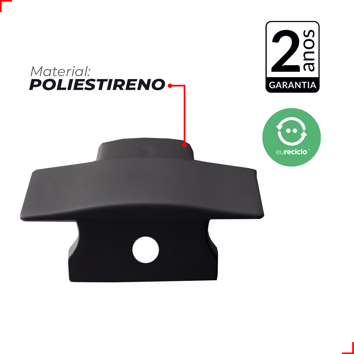 Kit 10 Tampas de Perfil Risque Inside 24x15mm Com furo Preto Deluxe