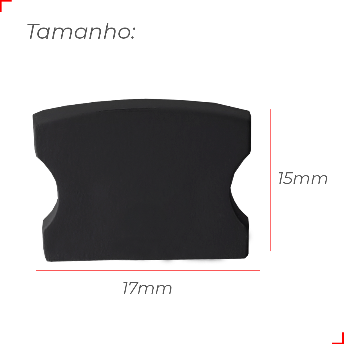 Kit 10 Tampas de Perfil Risque Slat 17x15mm Preto Deluxe