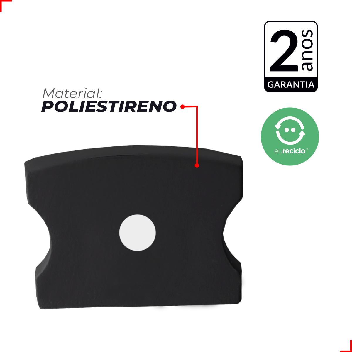 Kit 10 Tampas de Perfil Risque Slat 17x15mm Com furo Preto Deluxe