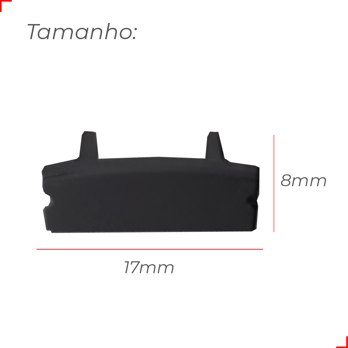 Kit 10 Tampas de Perfil Risque Slat 17x08mm Preto Deluxe