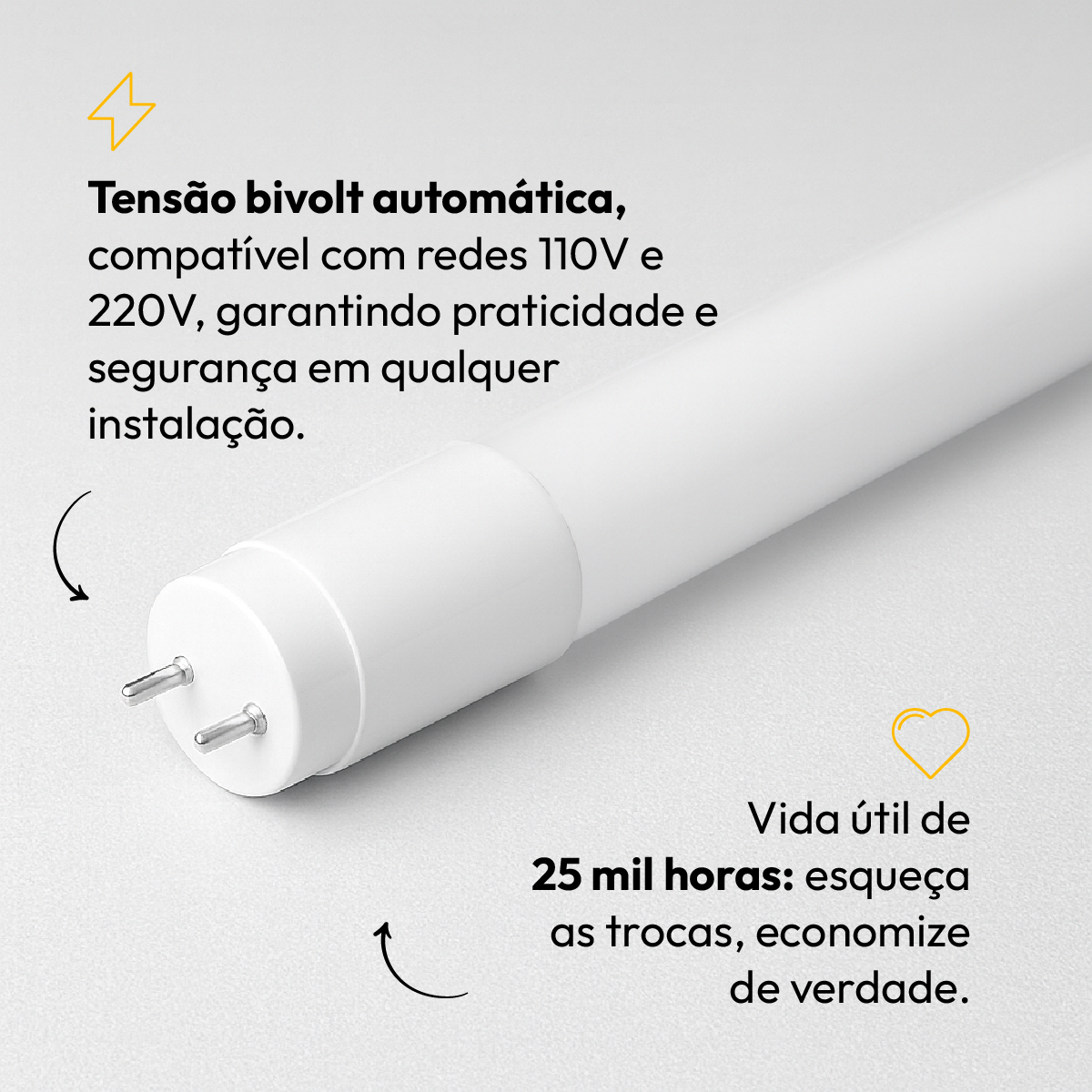 Lâmpada Led Tubular T8 18w Ultra Violeta G13 Bivolt IP20 Avant