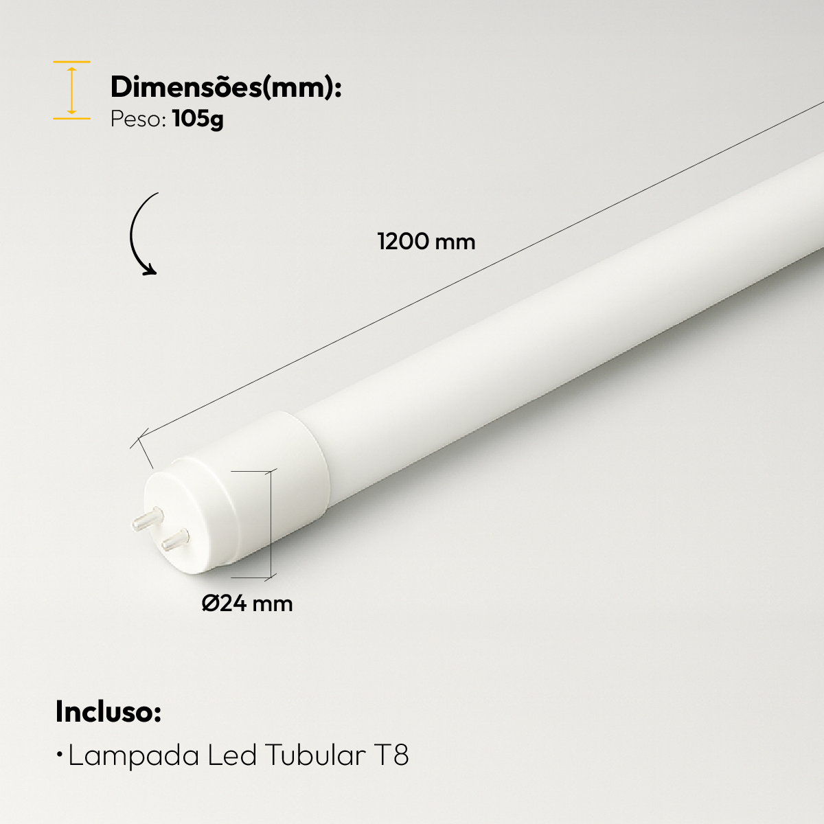 Lâmpada Led Tubular T8 18w Ultra Violeta G13 Bivolt IP20 Avant