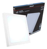 Painel Led Plafon Aluminio Slim Sobrepor 30w 6500k Branco Frio 40cm Bivolt Quadrado Avant