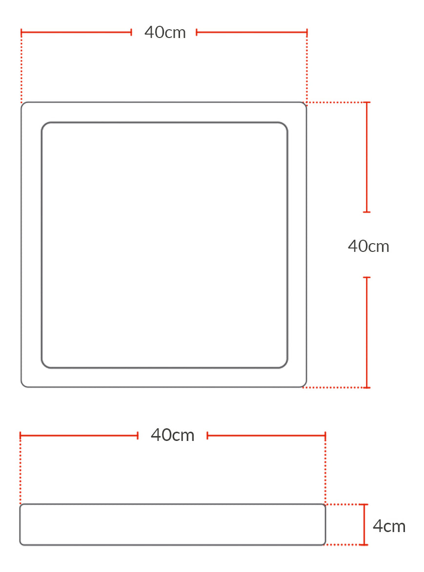 Painel Led Plafon Aluminio Slim Sobrepor 30w 6500k Branco Frio 40cm Bivolt Quadrado Avant