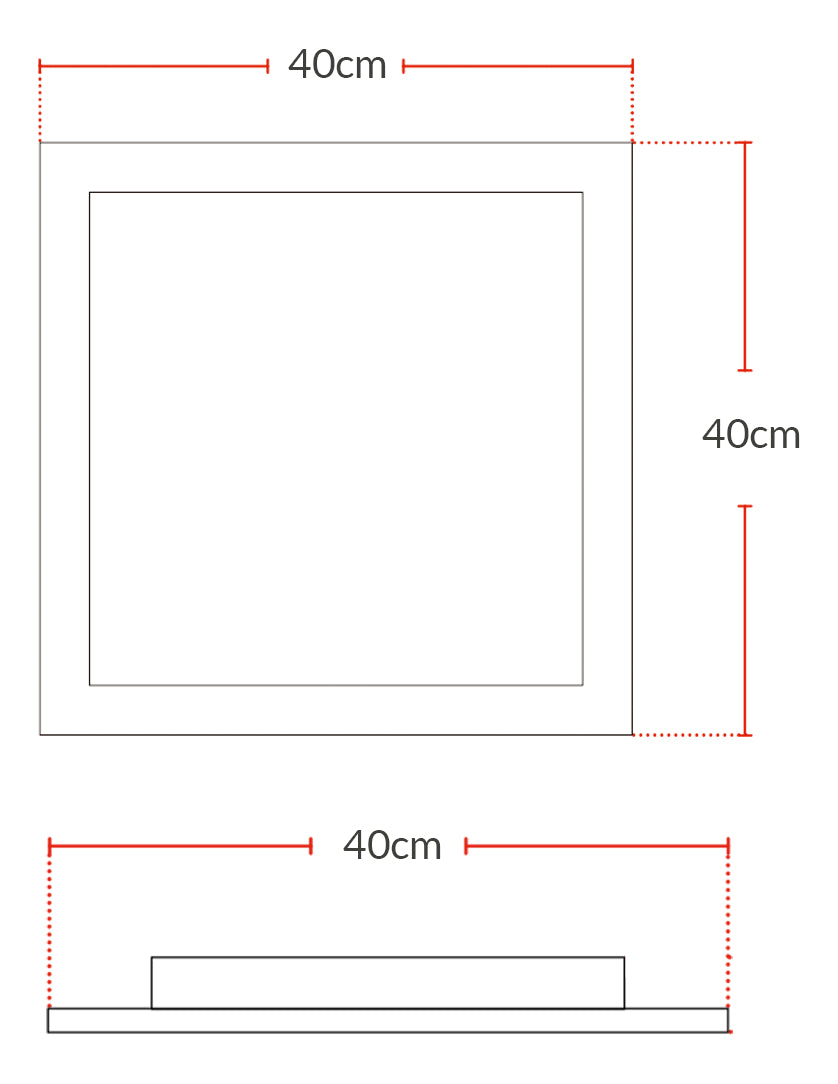 Painel Led Plafon Aluminio Slim Embutir 30w 6500k Branco Frio 40cm Bivolt Quadrado Avant