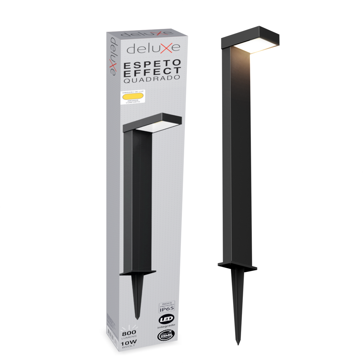 Espeto De Jardim Led Nimus 10w 3000k Branco Quente IP65 Bivolt Preto Avant