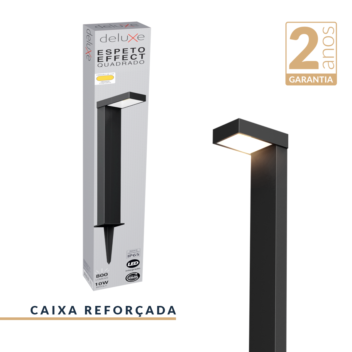 Espeto De Jardim Led Nimus 10w 3000k Branco Quente IP65 Bivolt Preto Avant