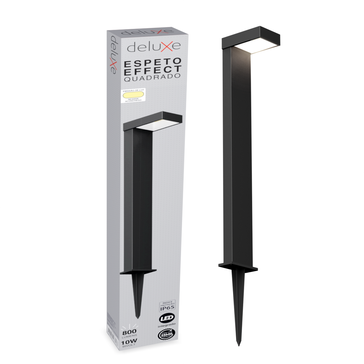 Espeto De Jardim Led Nimus 10w 4000k Branco Neutro IP65 Bivolt Preto Avant