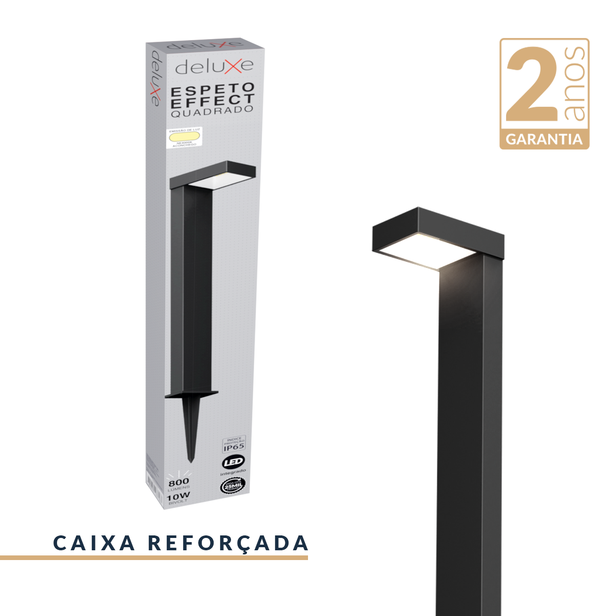 Espeto De Jardim Led Nimus 10w 4000k Branco Neutro IP65 Bivolt Preto Avant