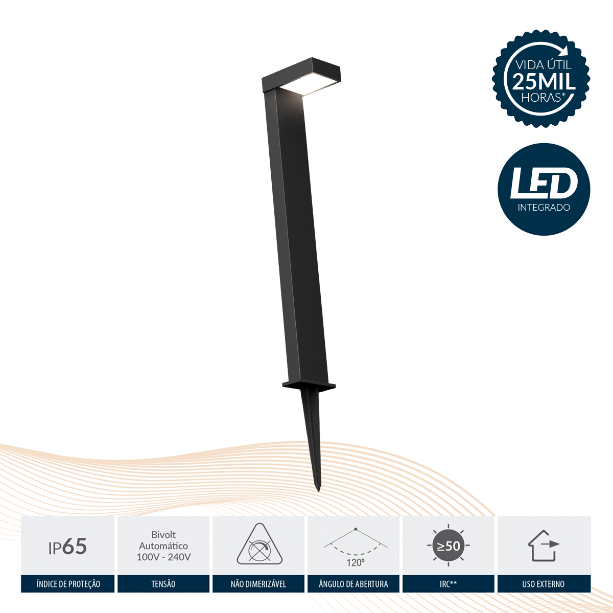 Espeto De Jardim Led Nimus 10w 4000k Branco Neutro IP65 Bivolt Preto Avant
