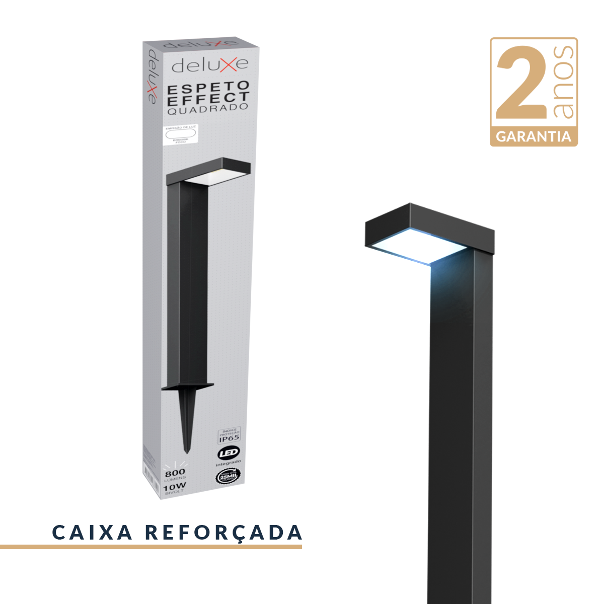 Espeto De Jardim Led Nimus 10w 6500k Branco Frio IP65 Bivolt Preto Avant
