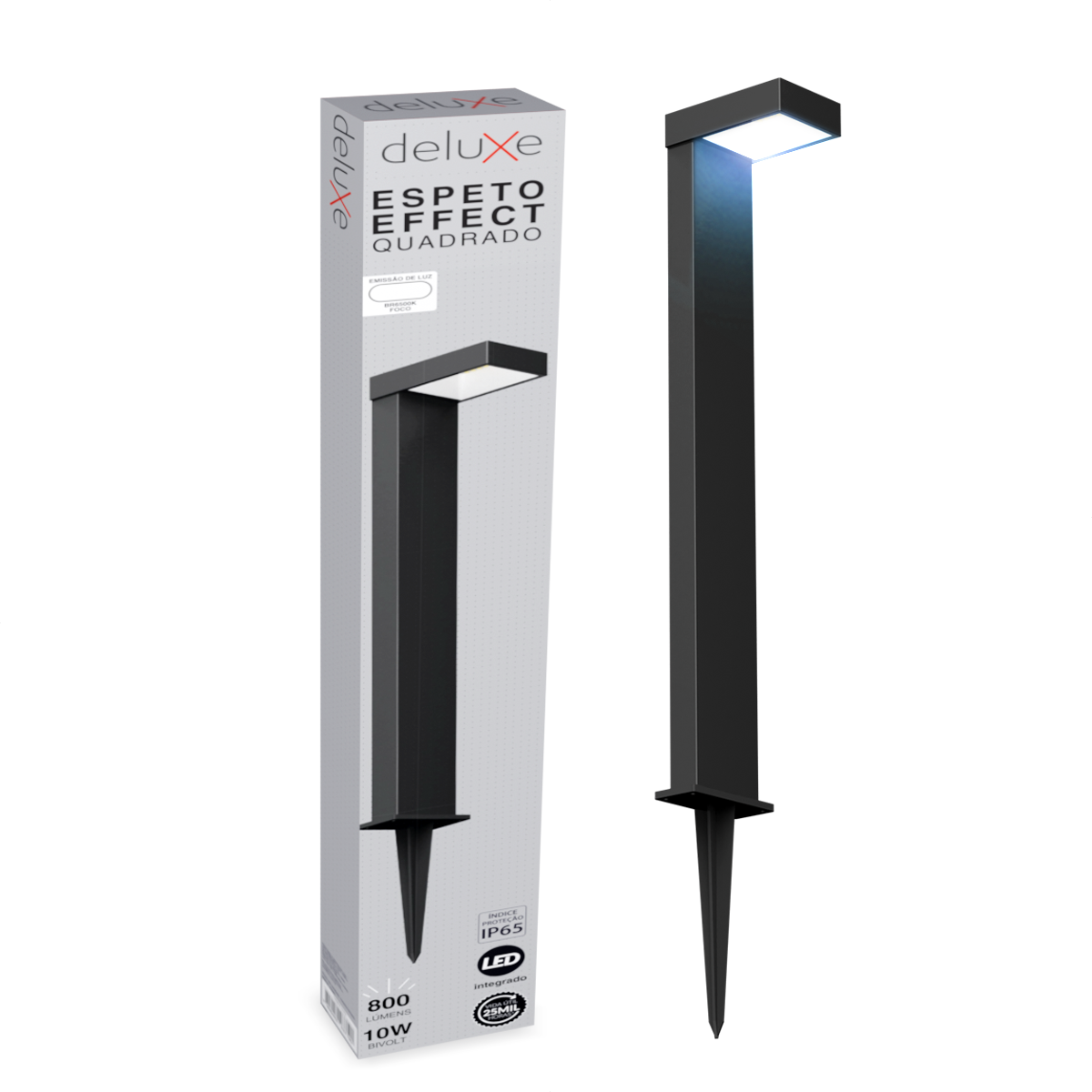 Espeto De Jardim Led Nimus 10w 6500k Branco Frio IP65 Bivolt Preto Avant