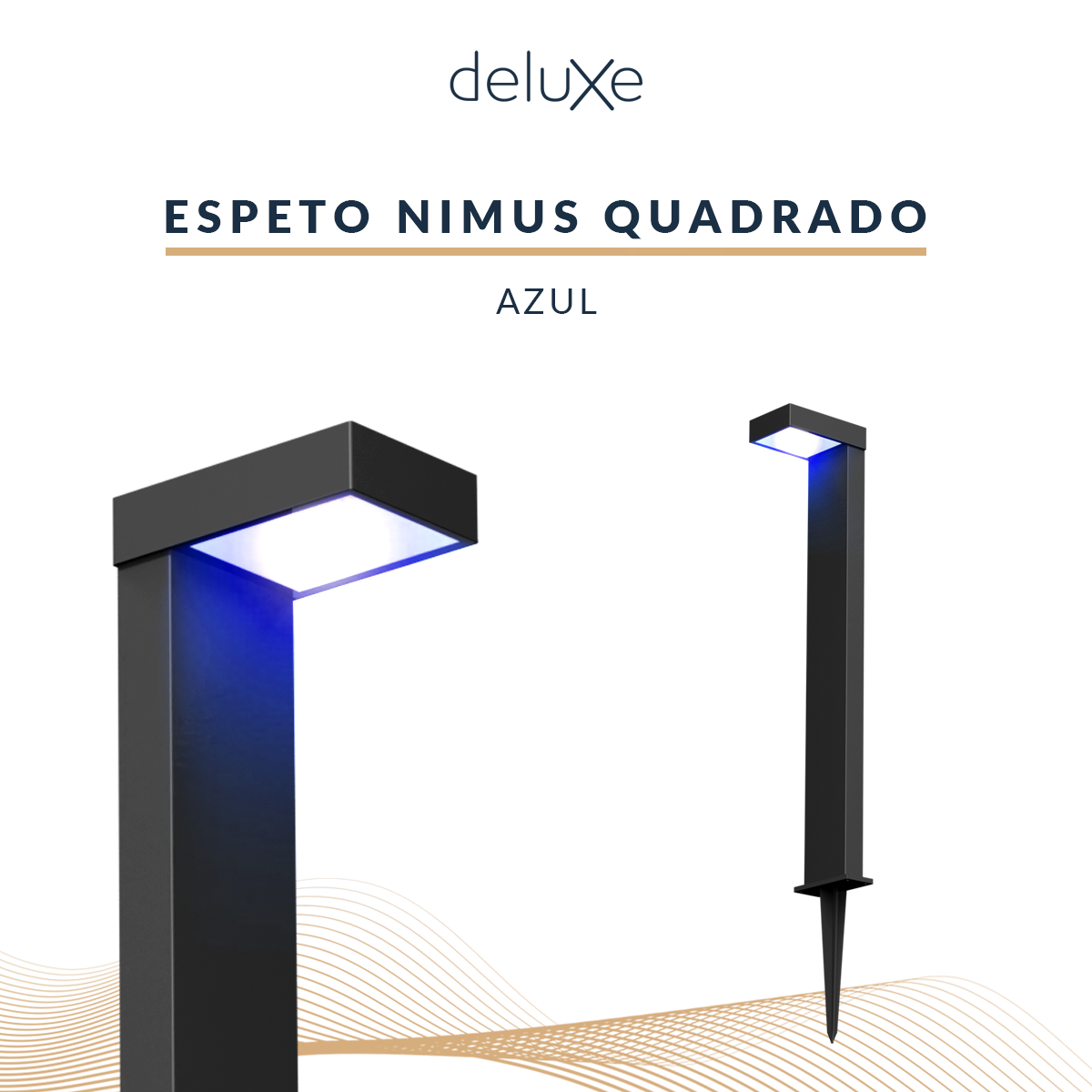 Espeto De Jardim Led Nimus 10w Azul IP65 Bivolt Preto Avant