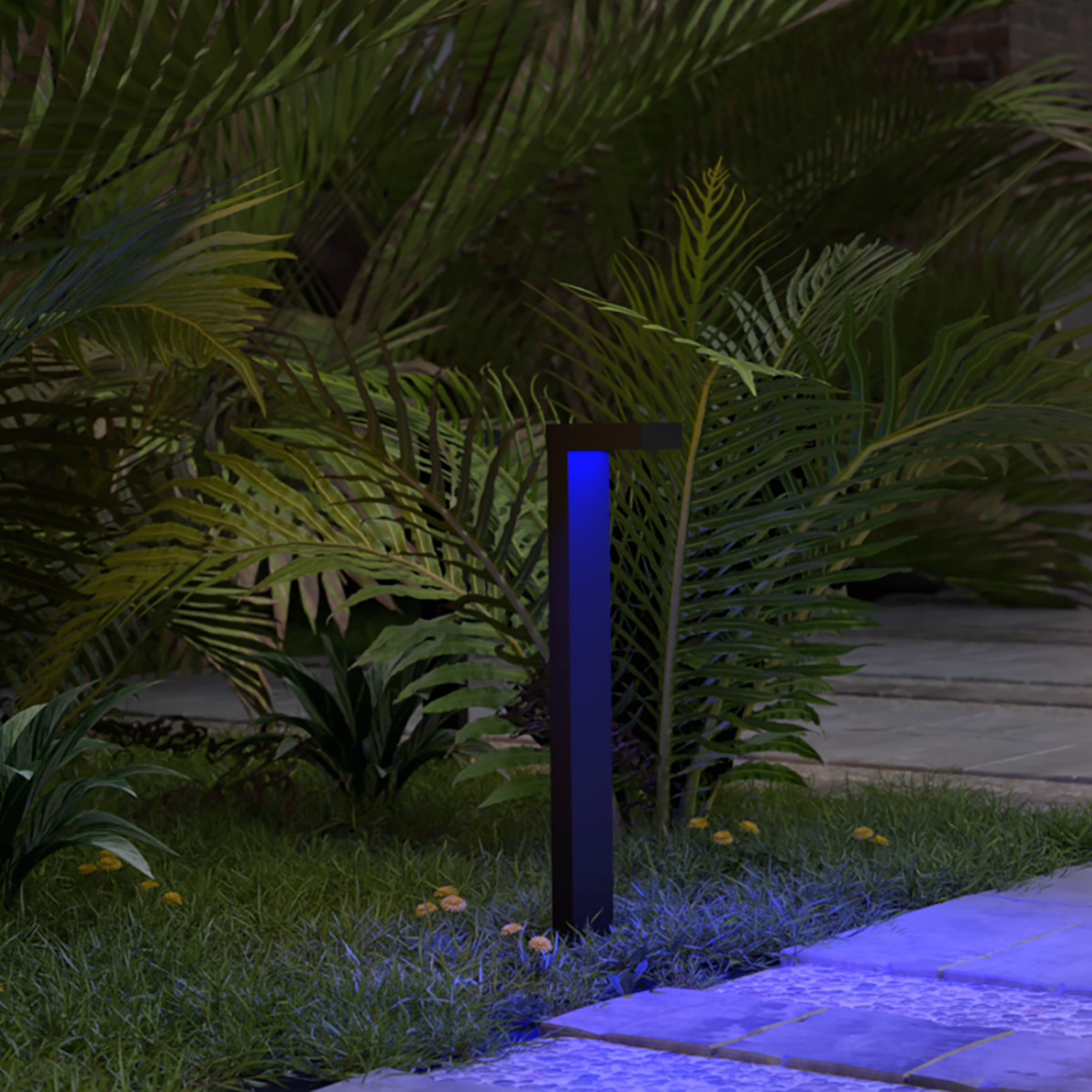 Espeto De Jardim Led Nimus 10w Azul IP65 Bivolt Preto Avant