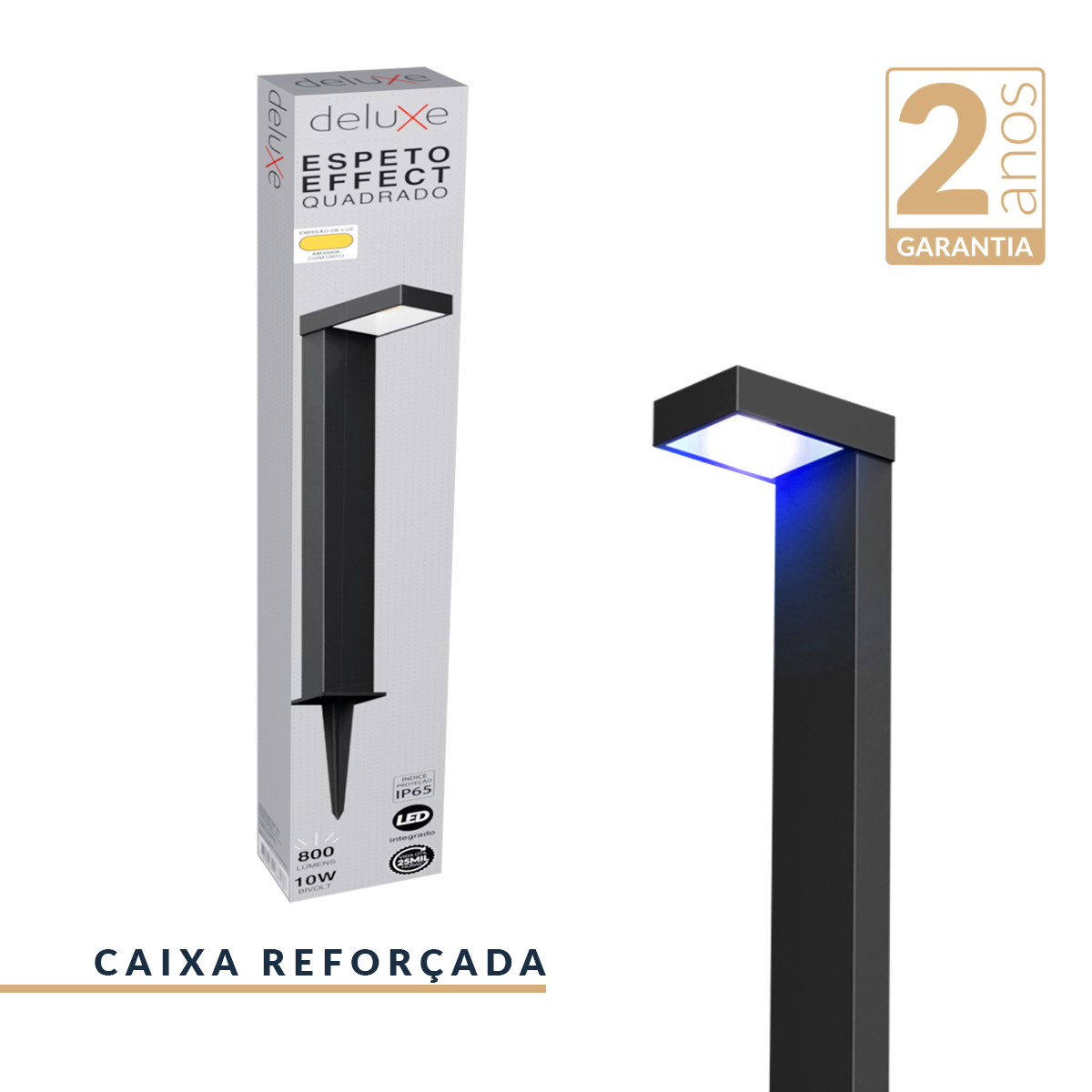 Espeto De Jardim Led Nimus 10w Azul IP65 Bivolt Preto Avant