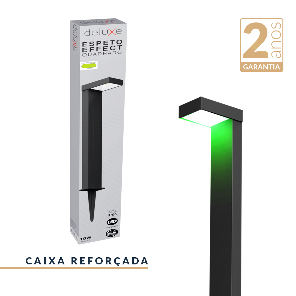Espeto De Jardim Led Nimus 10w Verde IP65 Bivolt Preto Avant
