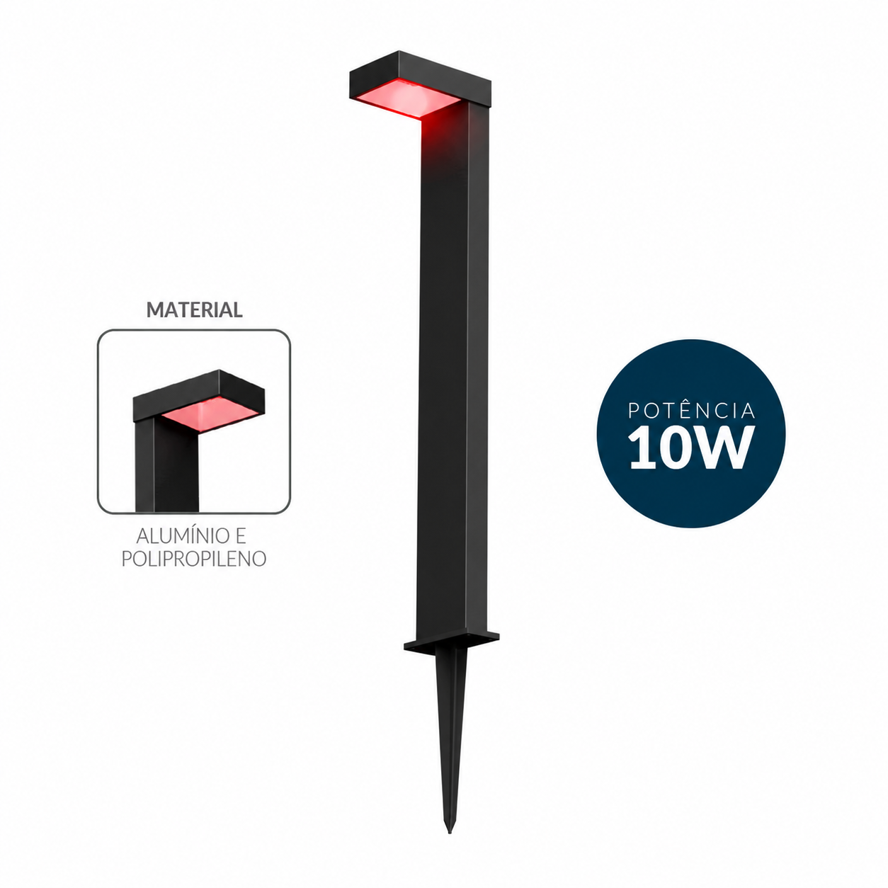 Espeto De Jardim Led Nimus 10w Laranja IP65 Bivolt Preto Avant