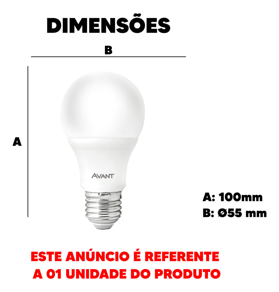 Lampada Led Pera 7w 3000k Branco Quente E27 Bivolt Branco Avant