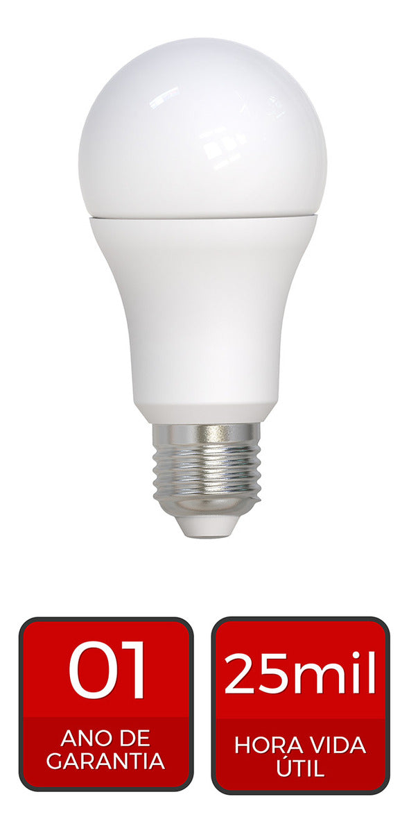 Lampada Led Pera 9w 4000K Branco Neutro E27 IP20 Bivolt Branco Avant