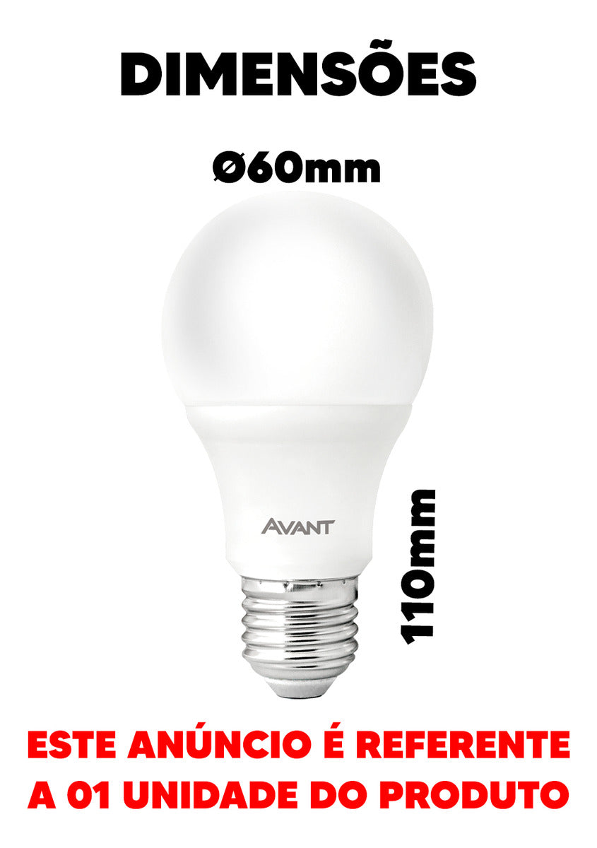 Lâmpada Led Pera 15w 3000K Branco Quente E27 IP20 Bivolt Avant