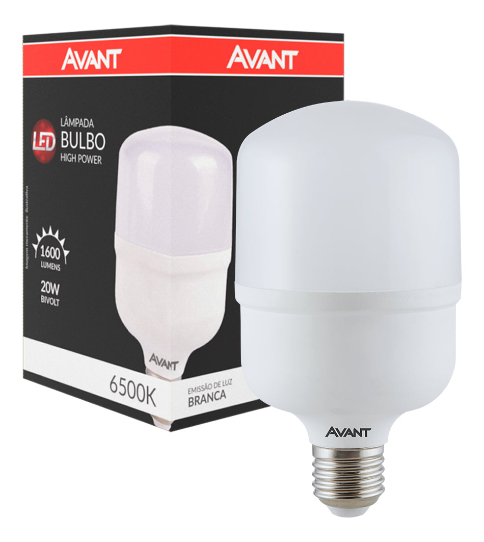 Lampada Led Bulbo Hp 20w 3000k Branco Quente E27 Bivolt Branco Avant