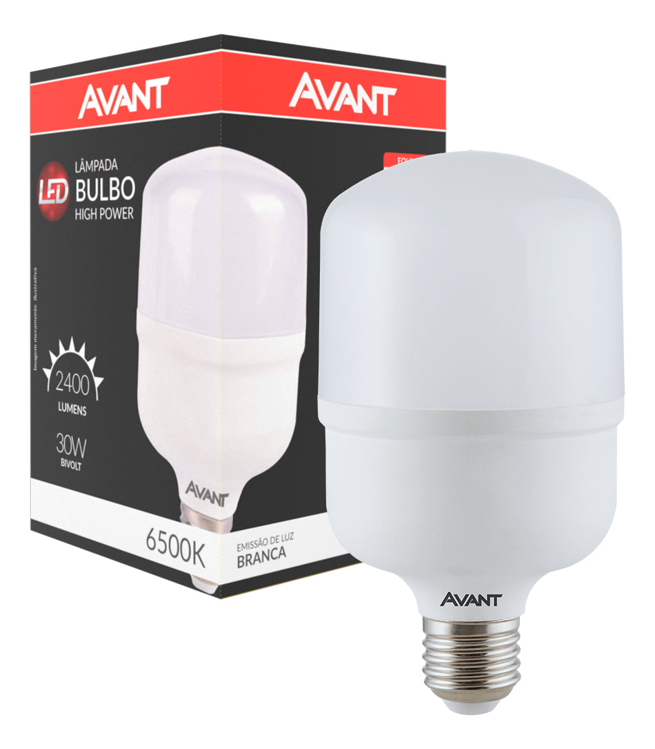 Lampada Led Bulbo Hp 30w 3000k Branco Quente E27 Bivolt Branco Avant