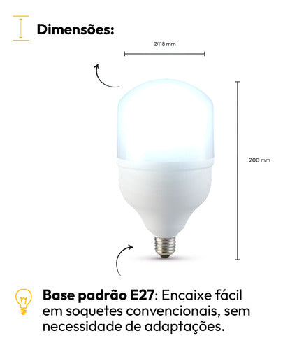 Lampada Led Bulbo Hp 40w 3000K Branco Quente E27 Bivolt Branco Avant